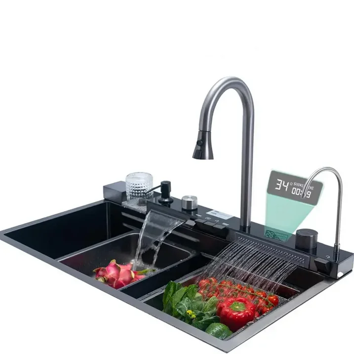 BNIB-Gun Ash Stainless Steel 30" Drop In Kitchen Sink Top Mount Single Bowl w/Kitchen Facuet,-$200