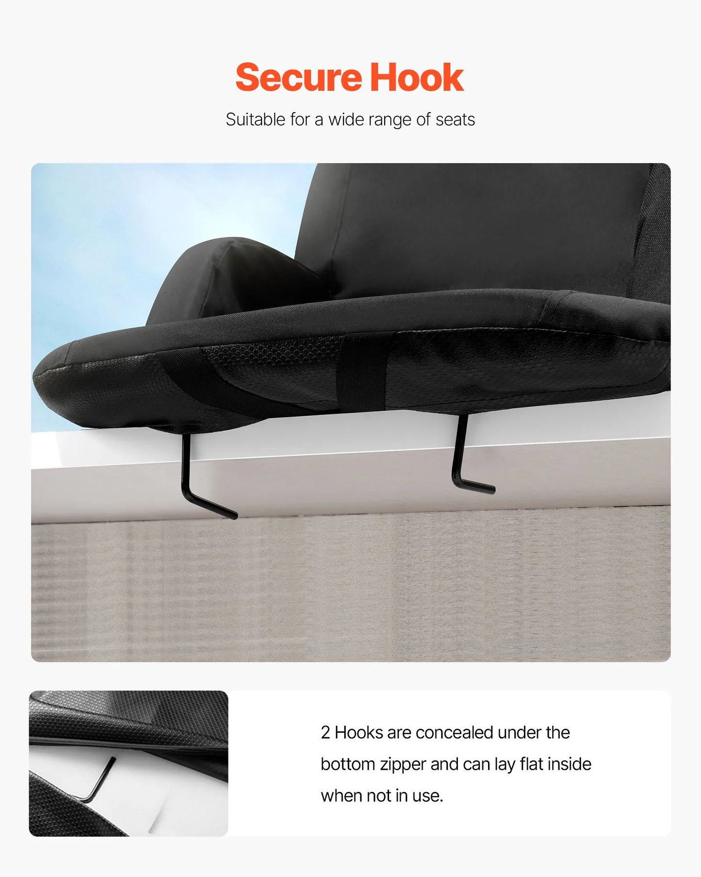 VEVOR Stadium Seat with Back Support, Wide Bleacher Seat Backs, Folding Padded(2 Set),-$55