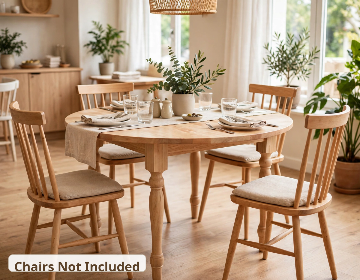 BNIB-Premium Solid Wood Round Dining Table - 42" (107cm )Tabletop, 29.5"(75cm) Height