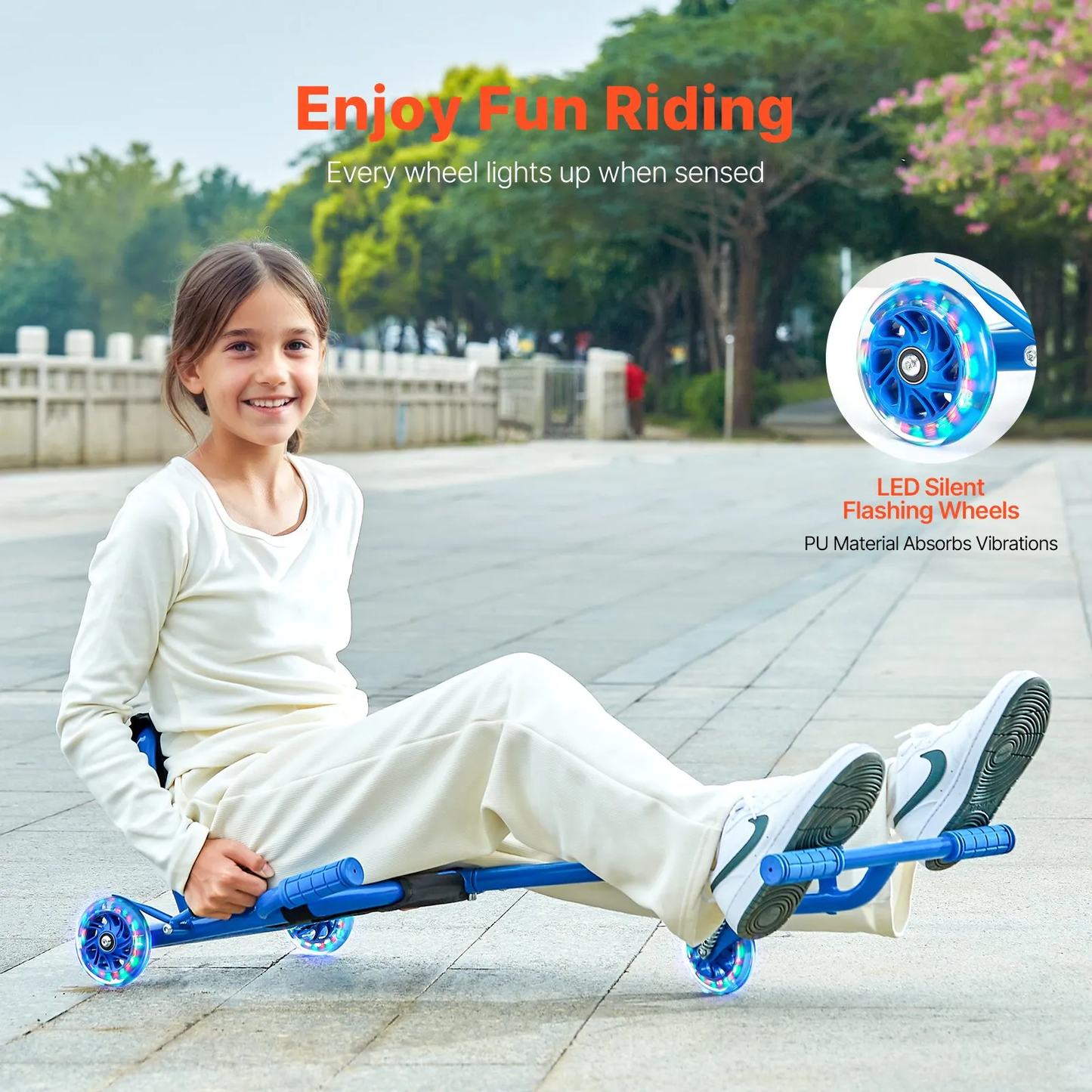 Used Assemble VEVOR Ride on Scooter, Load Capacity of 198 lbs, Swing Side-to-Side , -$20