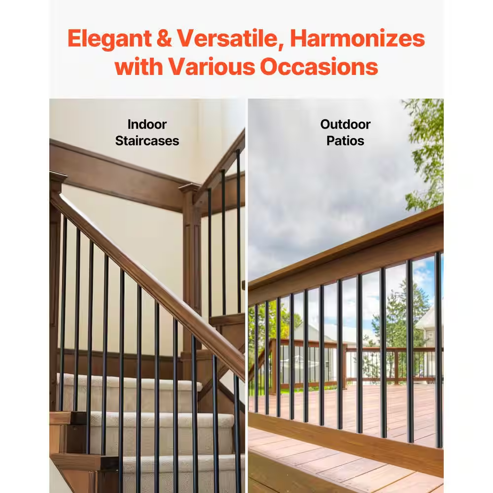 VEVOR Staircase Balusters with 19 Drill Bit, 51 Pack, 36 in. Aluminum Metal Spindles 0.75 in,-$80