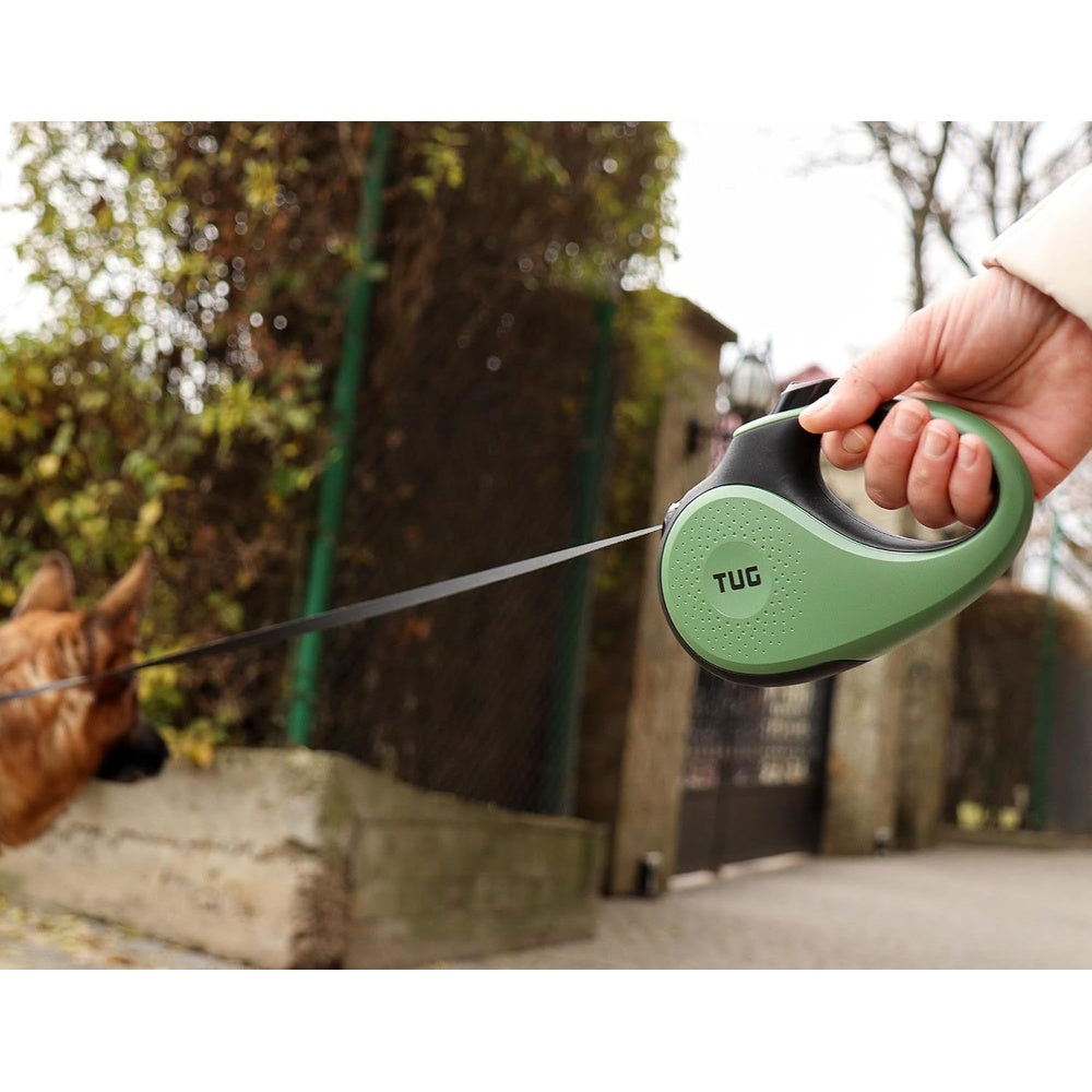 BNIB-TUG 360°Tangle-Free Retractable Dog Leash, Large, Green. -$15