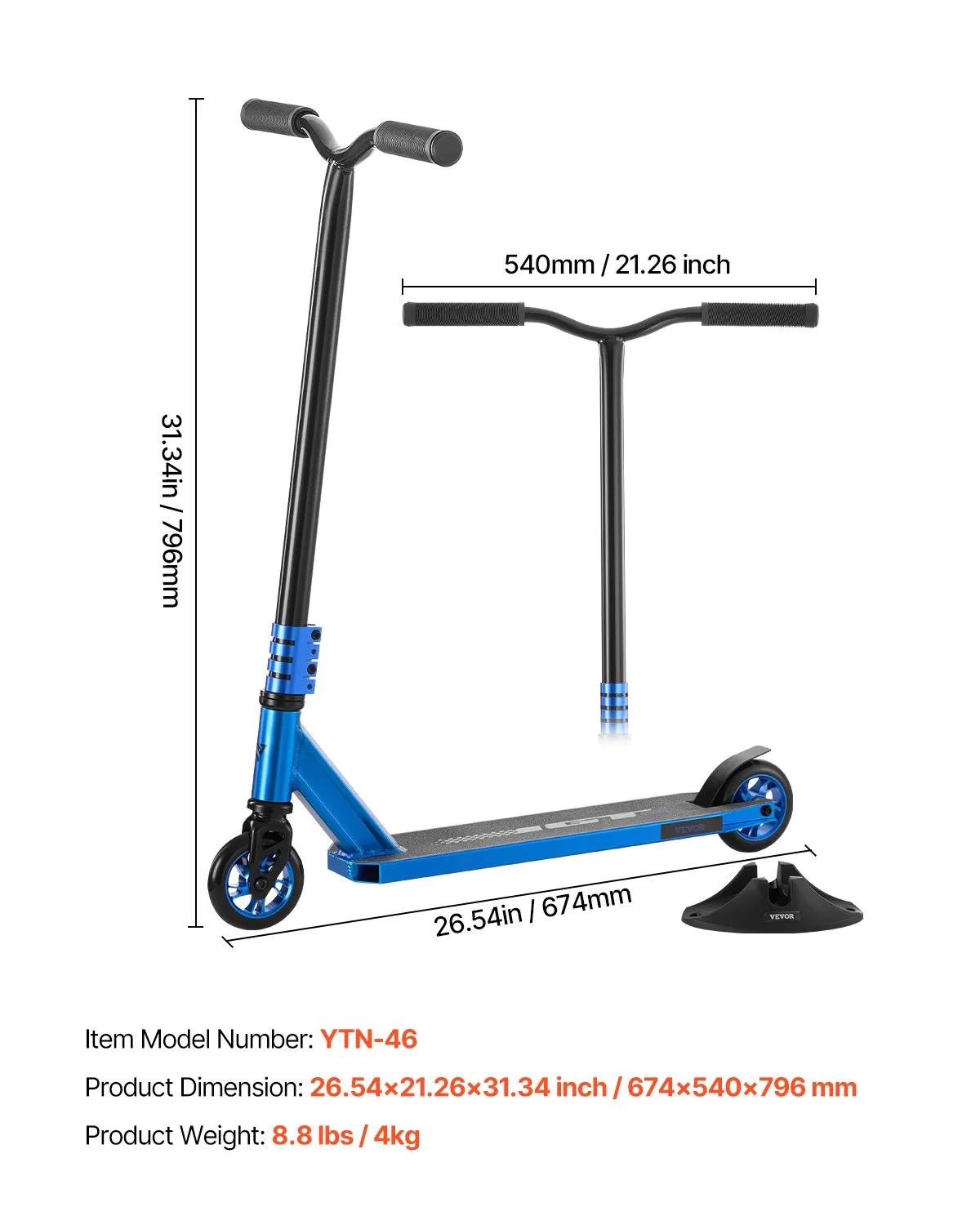 VEVOR Stunt Scooter, Pro Complete Trick Scooters for Kids Ages 9-11 Years, Teens, Adults, Boys, and Girls,-$50