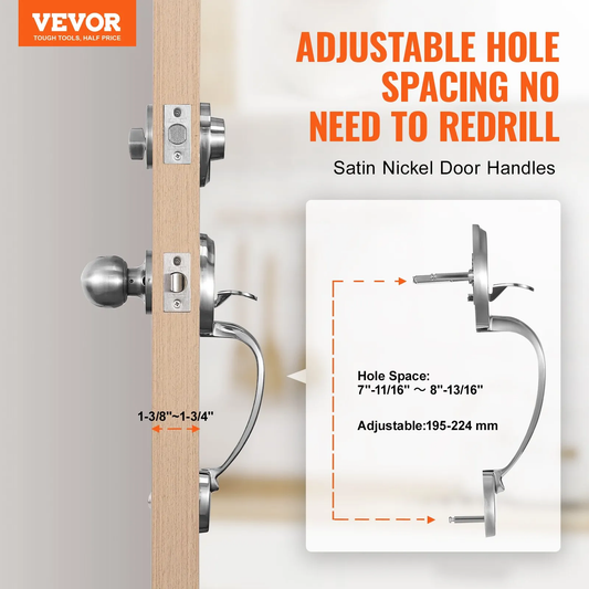 VEVOR Front Door Handle and Deadbolt Set, Satin Nickel Front Door Lock Set with Interior Knob,-$35