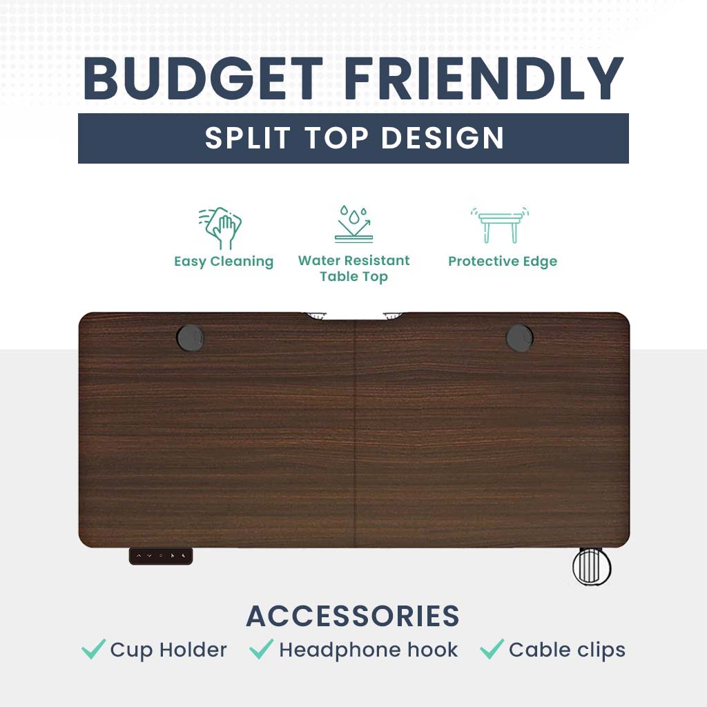BNIB-Ergo2 Electric Standing Desk, Affordable Office Must-Have Desk, Walnut/Black