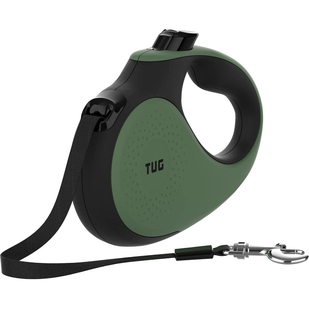 BNIB-TUG 360°Tangle-Free Retractable Dog Leash, Large, Green. -$15