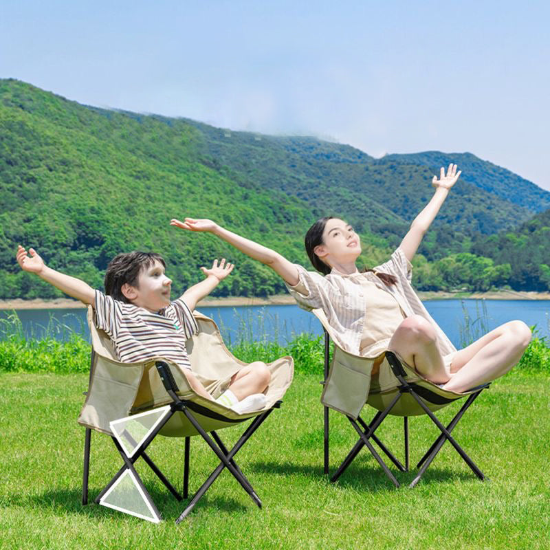 BNIB-Outdoor Folding Chair, Simple Camping/Fishing Stool, Moon Chair, 2 Chairs for $80 (Khaki)