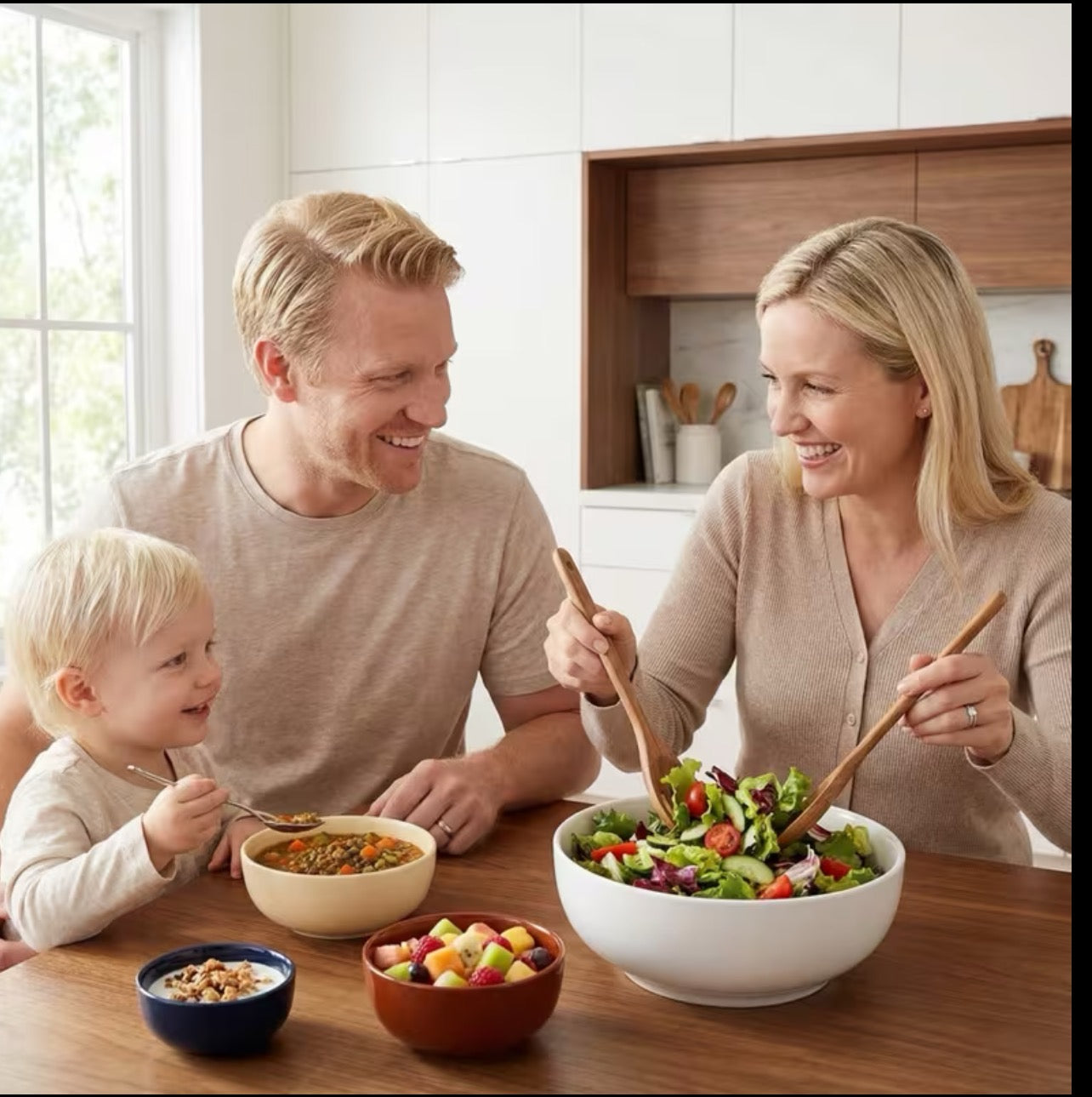 BNIB-Ceramic Mixing Bowls Set 4 Piece Nesting Bowls Microwave and Dishwasher Safe for Mixing Baking and Food Prep,-$20