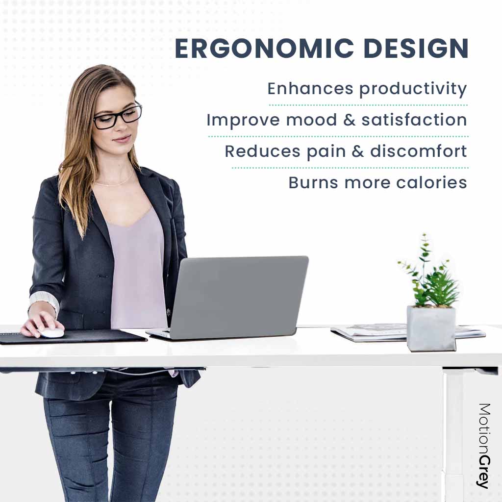 BNIB-Ergo2 Electric Standing Desk, Affordable Office Must-Have Desk, White