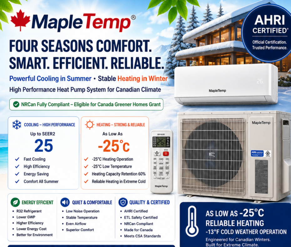 BNIB-MapleTemp Split Room Air Conditioner & Heat Pump System for Fast Cooling & Heating, MTH25-18K220V, $2099