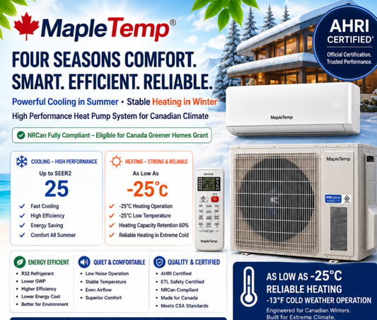 BNIB-MapleTemp Split Room Air Conditioner & Heat Pump System for Fast Cooling & Heating, MTH24-12K220V, $1499