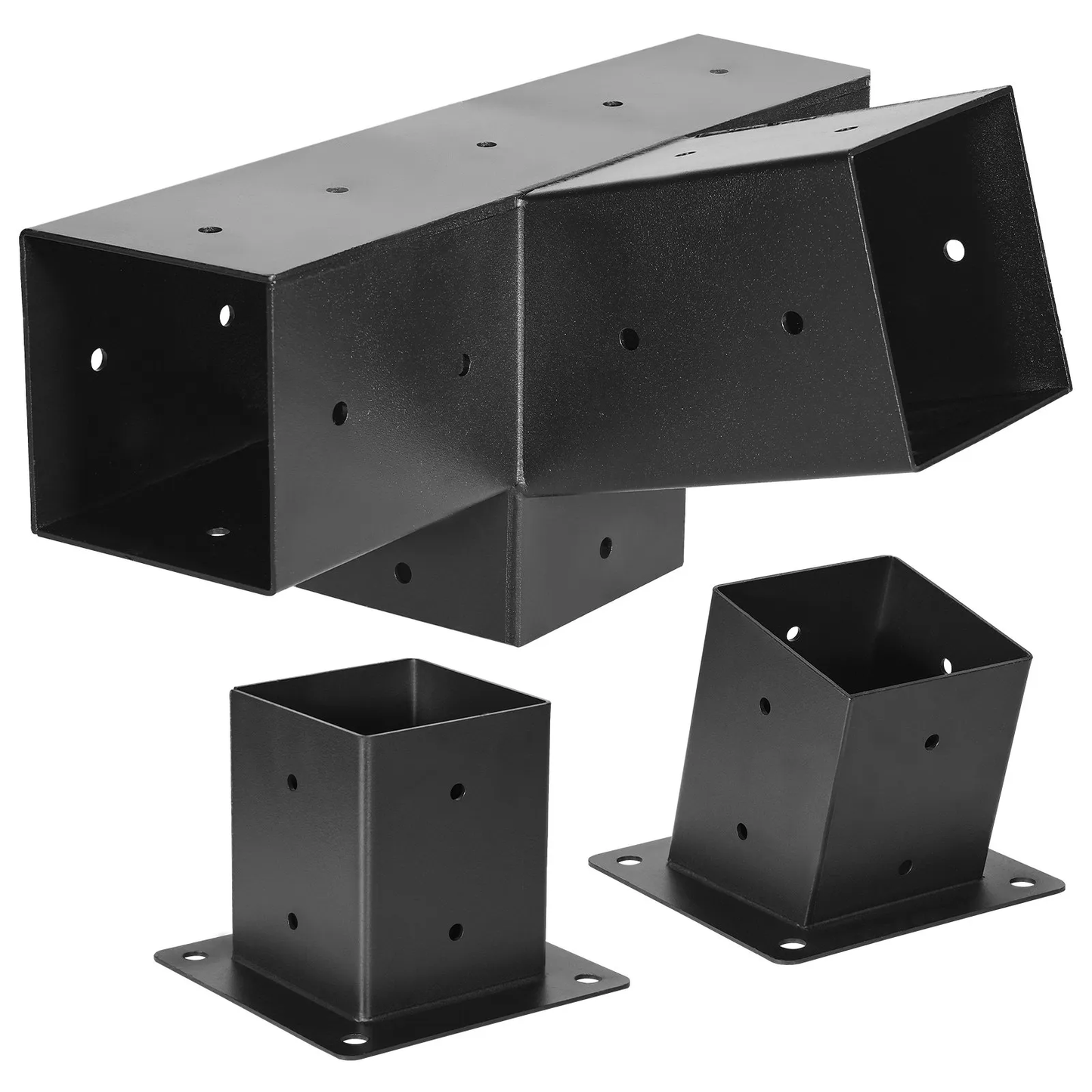 VEVOR Pergola Kit, 4x4 Inch 4-Way Slanted Bracket for 3.5x3.5 Inch Wood Beams in Actual Size,-$35