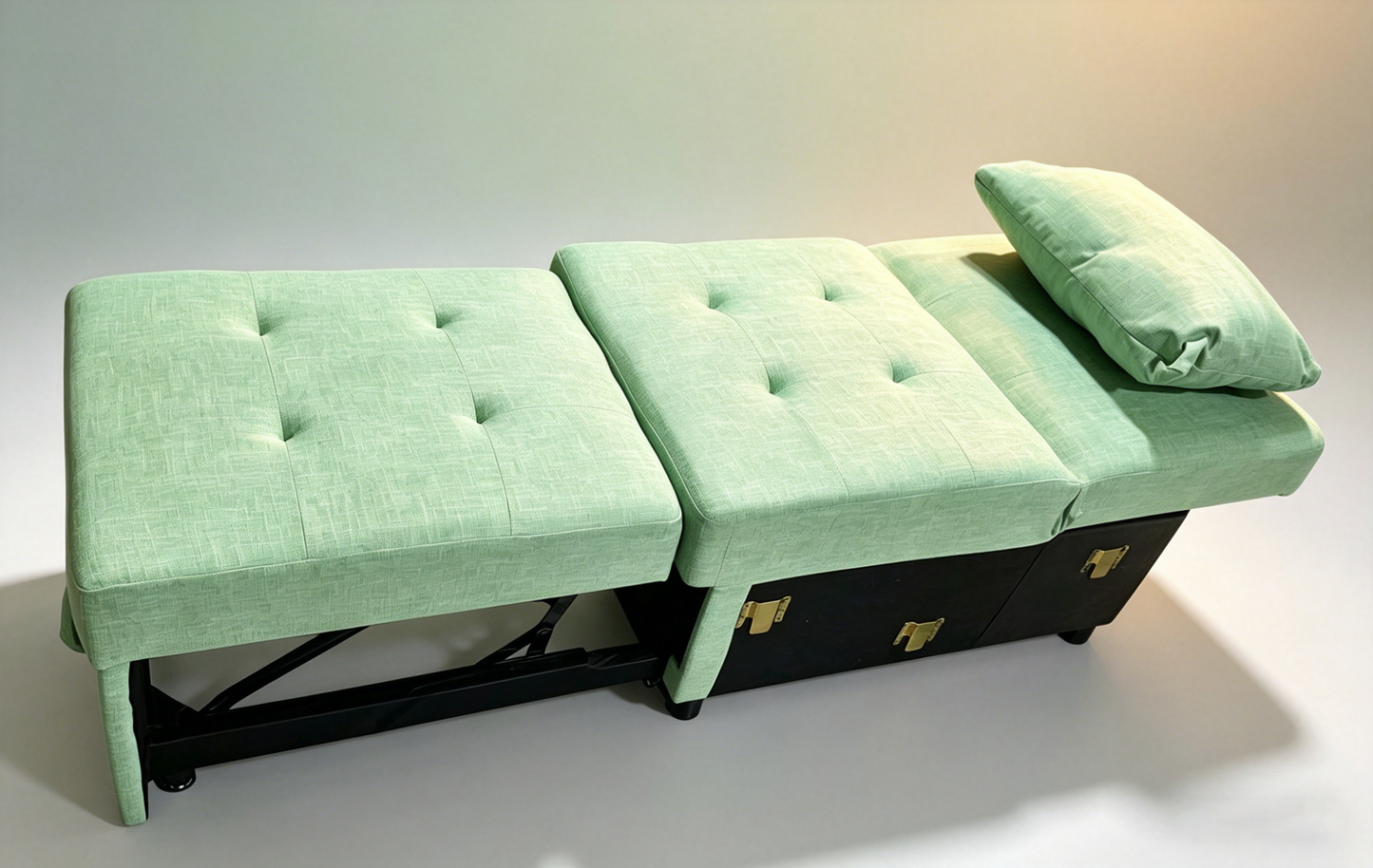 Brand New Assemble POVISON Chair Bed Sleeper, 3-in-1 Convertible Sofa Chair W/ Adj(Light Green),-$500/pair