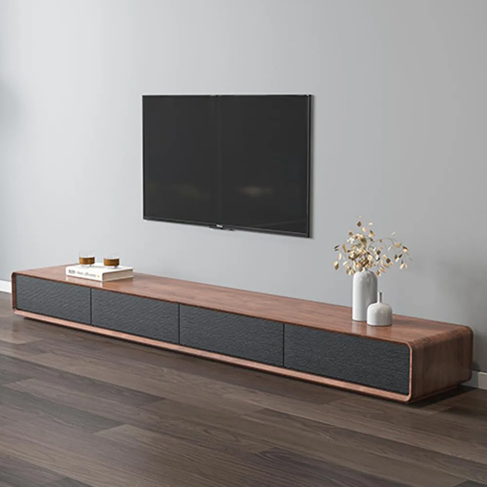 Brand New 94” Modern Dark Wood & Black TV Stand – Fits TVs Up to 98”,-$900