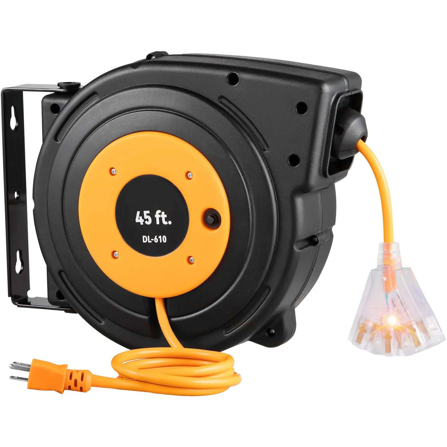 VEVOR Retractable Extension Reel, Heavy Duty 12AWG/3C SJTOW Power Cord 45 FT 12AWG,-$85