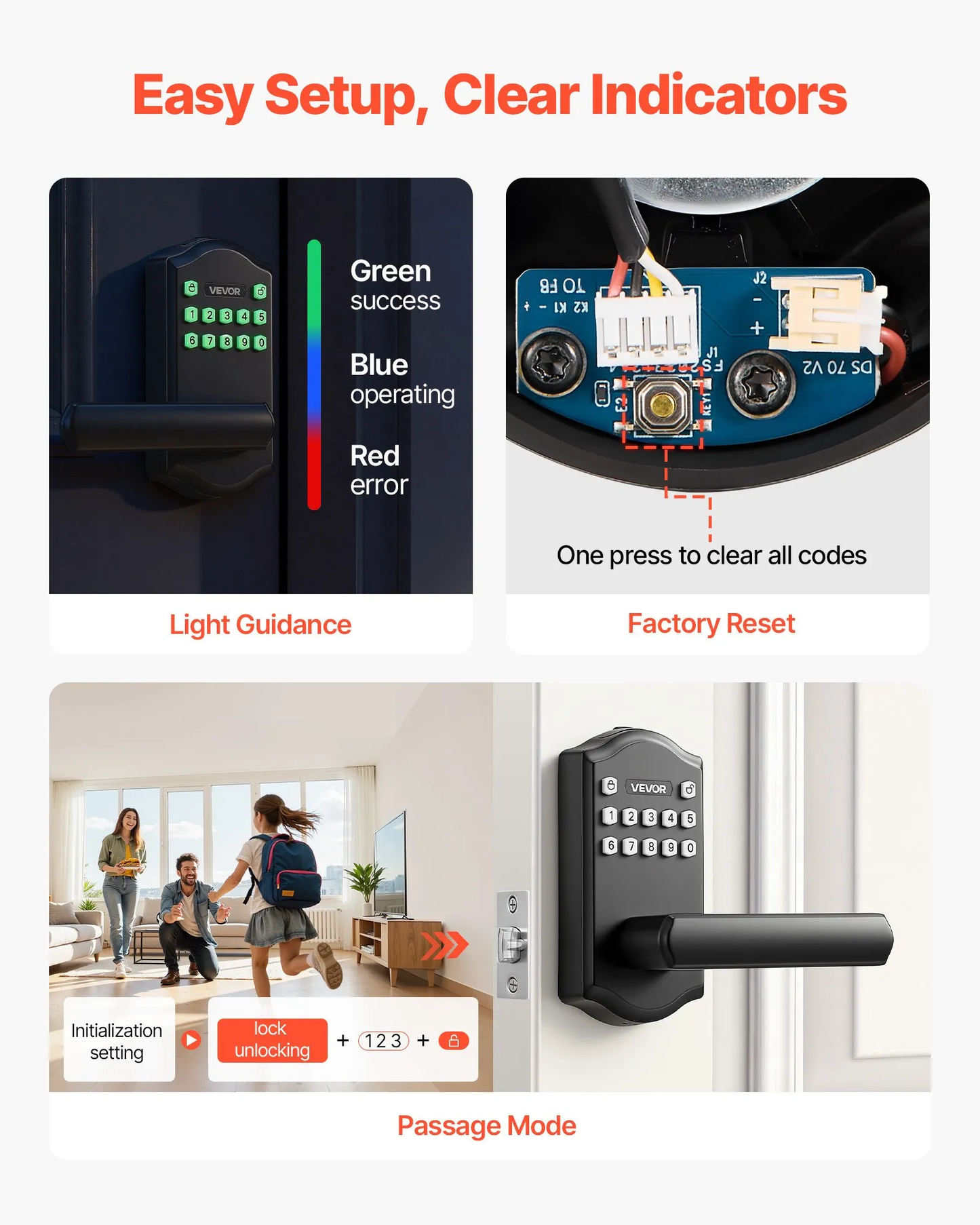 VEVOR Keyless Entry Door Lock with Handle, Electronic Lever Door Handle with Keypad,-$40