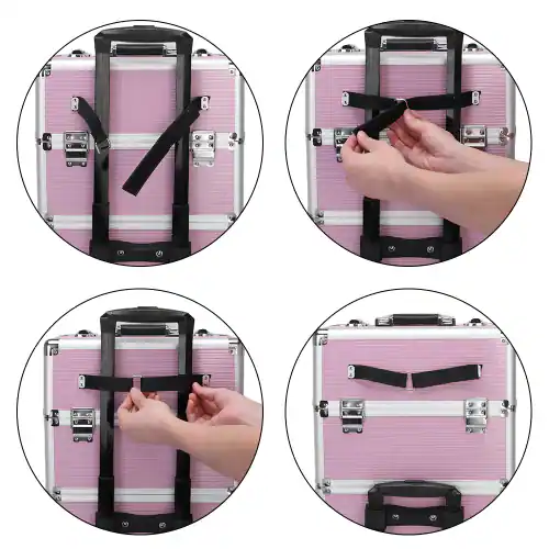 BNIB-Winado - 3 in 1 Makeup Case Rolling Trolley Cosmetic Travel Organizer with Key Wheels Suitcase,-$80