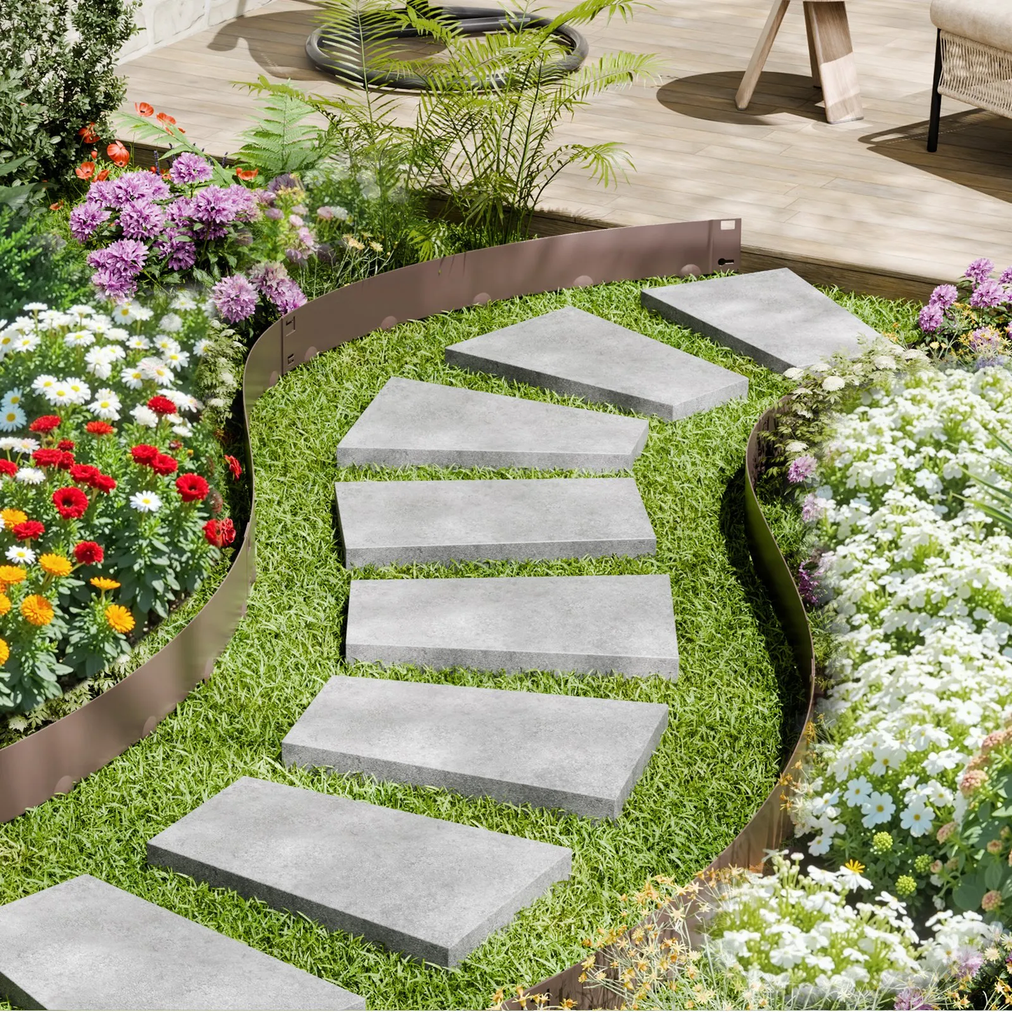 VEVOR Steel Landscape Edging, 5 Packs 39 x 3 in Rust-Resistant Metal Landscape Edging,-$25