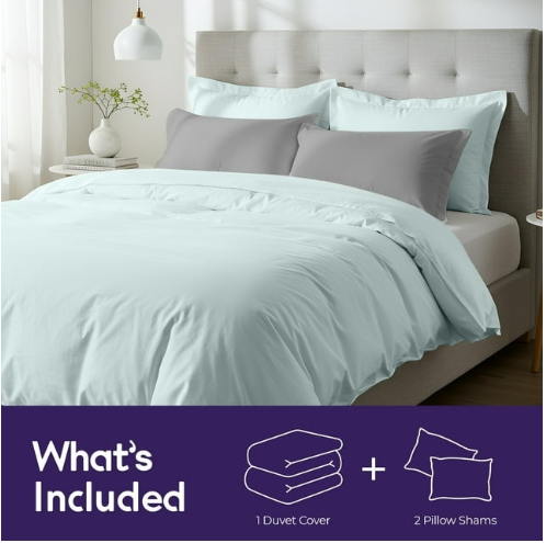 BNIB-3-Piece King Duvet Cover Set | 100% Cotton – Soft, Breathable & Durable with Corner Ties Button,-$20