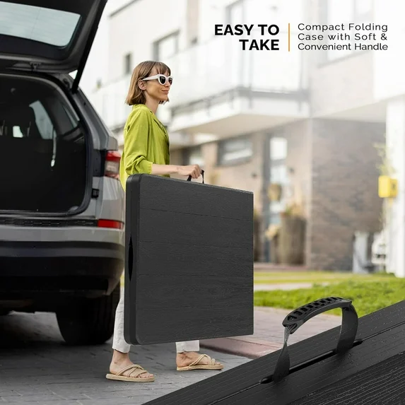 BNIB-VINGLI 6 Foot Plastic Folding Table Portable Long Table for Indoor Outdoor Use Rectangular,Black,-$160