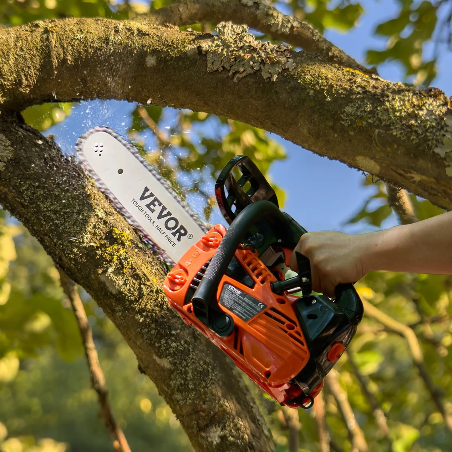 VEVOR Gas Chainsaw, 25.4CC 12" 1.2HP, Gasoline Powered Chain Saw, Handheld Cordless,-$80