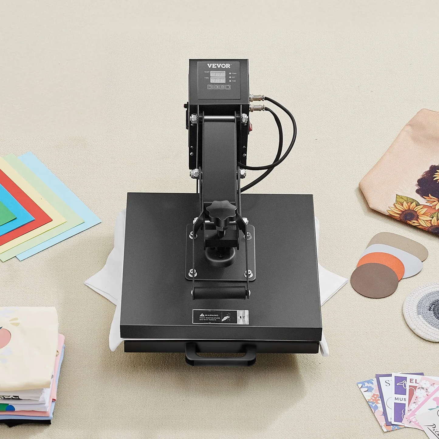 New (No box)VEVOR Heat Press, 15 x 15 inch Heat Press Machine for T-shirts, Fast and Even Heating,-$160