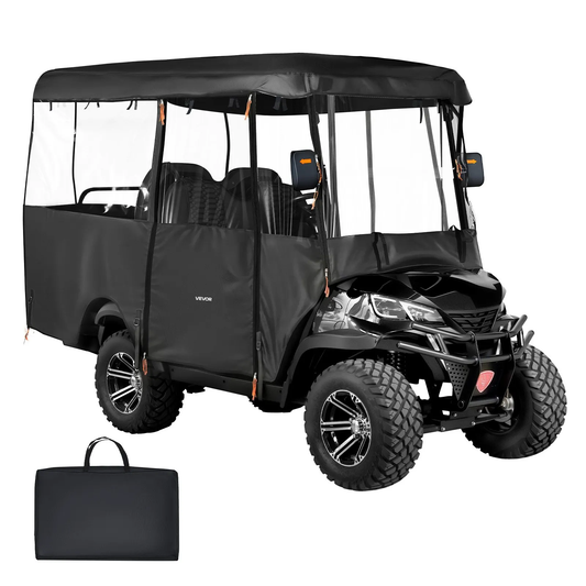 VEVOR Golf Cart Cover, Visible Full-Enclosure 2+2/4 Passenger Golf Cart, 420D Waterproof Oxford Fabric,-$70