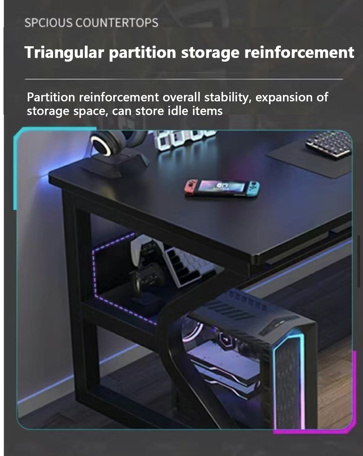 Brand New Gaming Desk C Shaped ,Home Office PC Computer Table,study desk (table only)