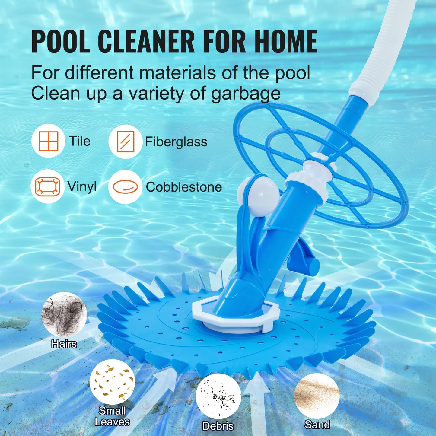 VEVOR Automatic Suction Pool Cleaner, Low Noise Pool Vacuum Cleaner with Extra Diaphragm,-$75