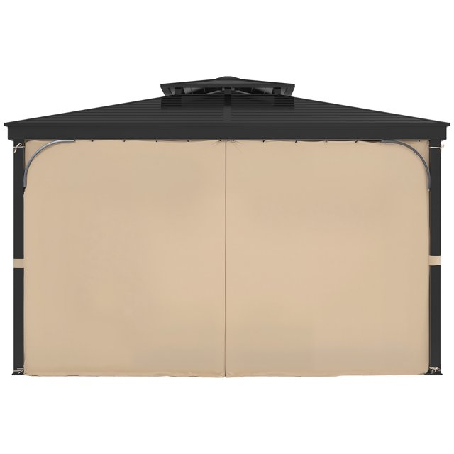 VEVOR Gazebo Privacy Curtain 12' x 10' x 6.7' Waterproof Gazebo Curtains Khaki,-$70