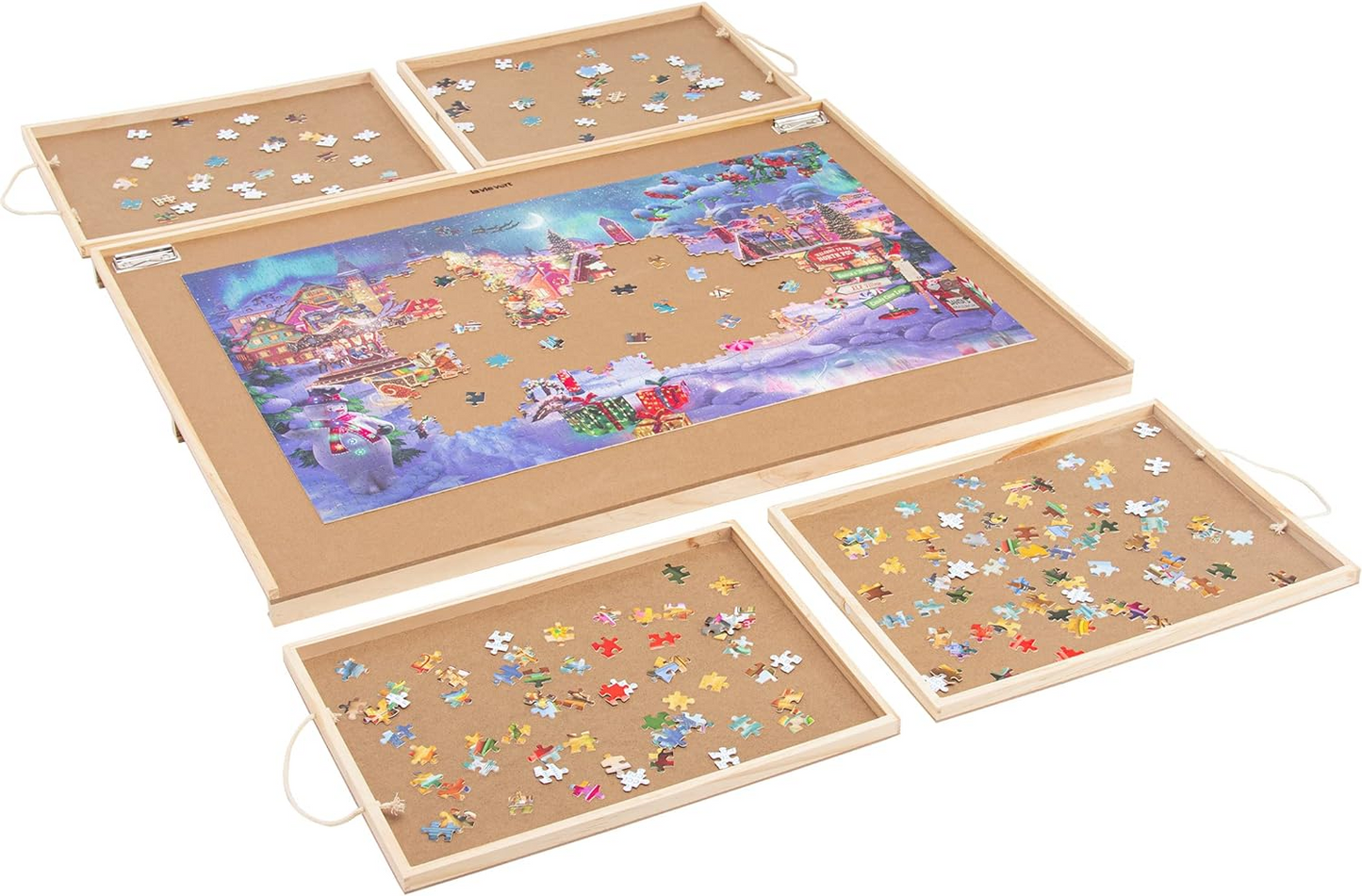 Brand New Wooden Jigsaw Puzzle Table, 4 Removable Storage & Sorting Drawers, for 1,500 pcs