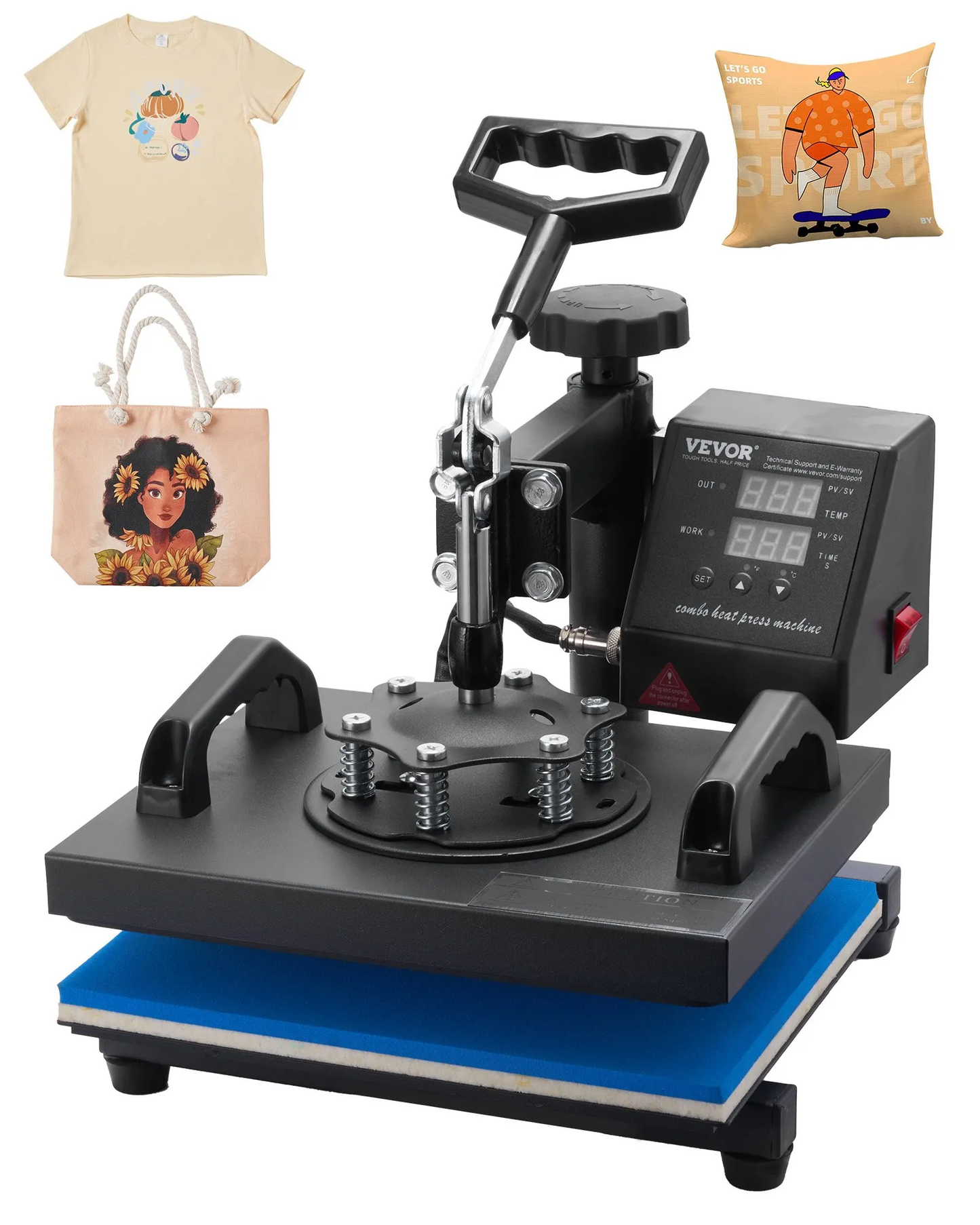 VEVOR Heat Press, 12x10Inch T Shirt Press Machine, T-shirt Press Heat Press 30x23cm Printing Machine,-$95