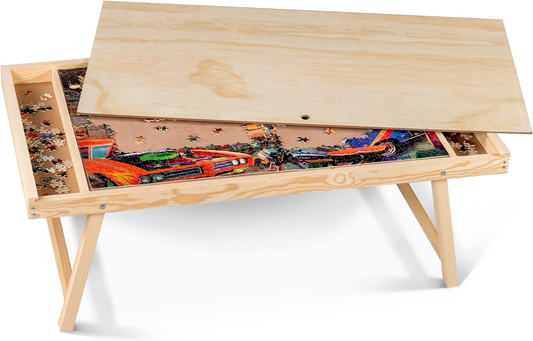 Puzzle table with wood cover, collapsible non slip surface puzzle up to 1000 pieces，-$50 each