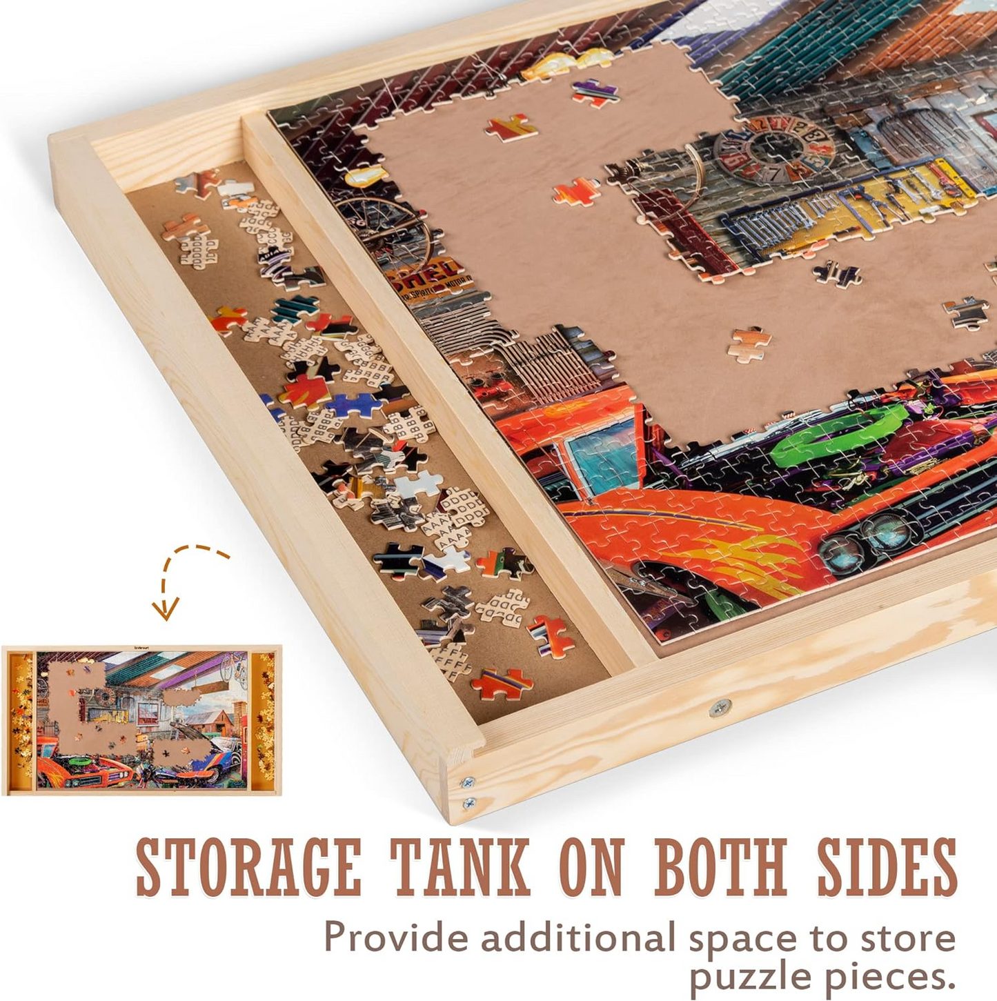 Puzzle table with wood cover, collapsible non slip surface puzzle up to 1000 pieces，-$50 each