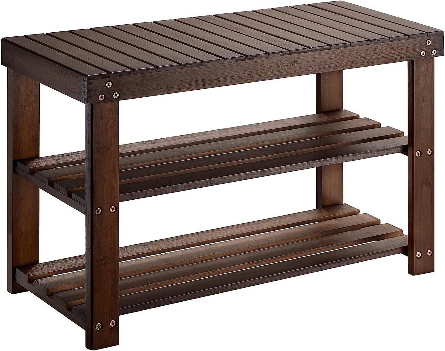 BNIB-Bamboo Shoe Rack Bench, 3-Tier Sturdy Shoe Bench, Holds up to 300 LBS，-$45