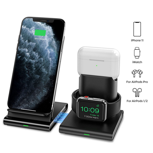 Brand New-Seneo 3 in 1 Fast Wireless Charger Stand，Wave Stand MODEL: PA191B,- $25