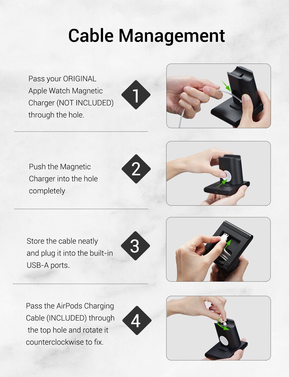 Brand New-Seneo 3 in 1 Fast Wireless Charger Stand，Wave Stand MODEL: PA191B,- $25