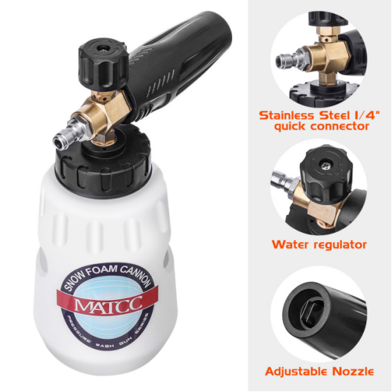 Brand New MATCC Foam Cannon III with 1/4'' Quick Connector Wide Neck Bottle(0.22gal),-$35