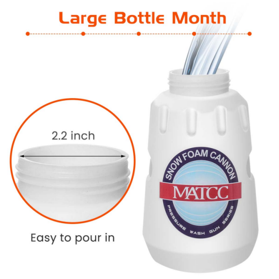 Brand New MATCC Foam Cannon III with 1/4'' Quick Connector Wide Neck Bottle(0.22gal),-$35