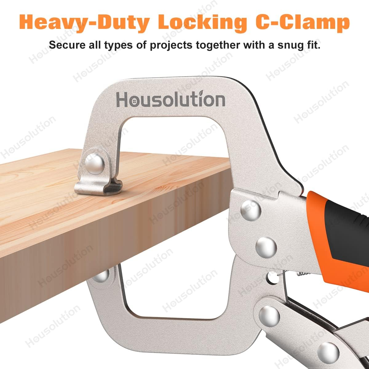 Brand New-Housolution C-clamp with swivel pad, [3-piece pack] 6-inch heavy duty black and orange, -$15/3pcs