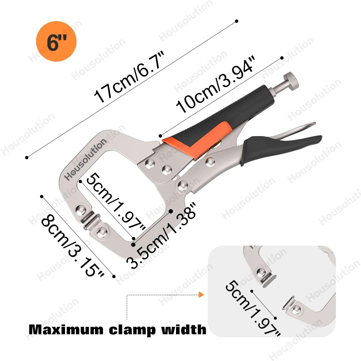 Brand New-Housolution C-clamp with swivel pad, [3-piece pack] 6-inch heavy duty black and orange, -$15/3pcs