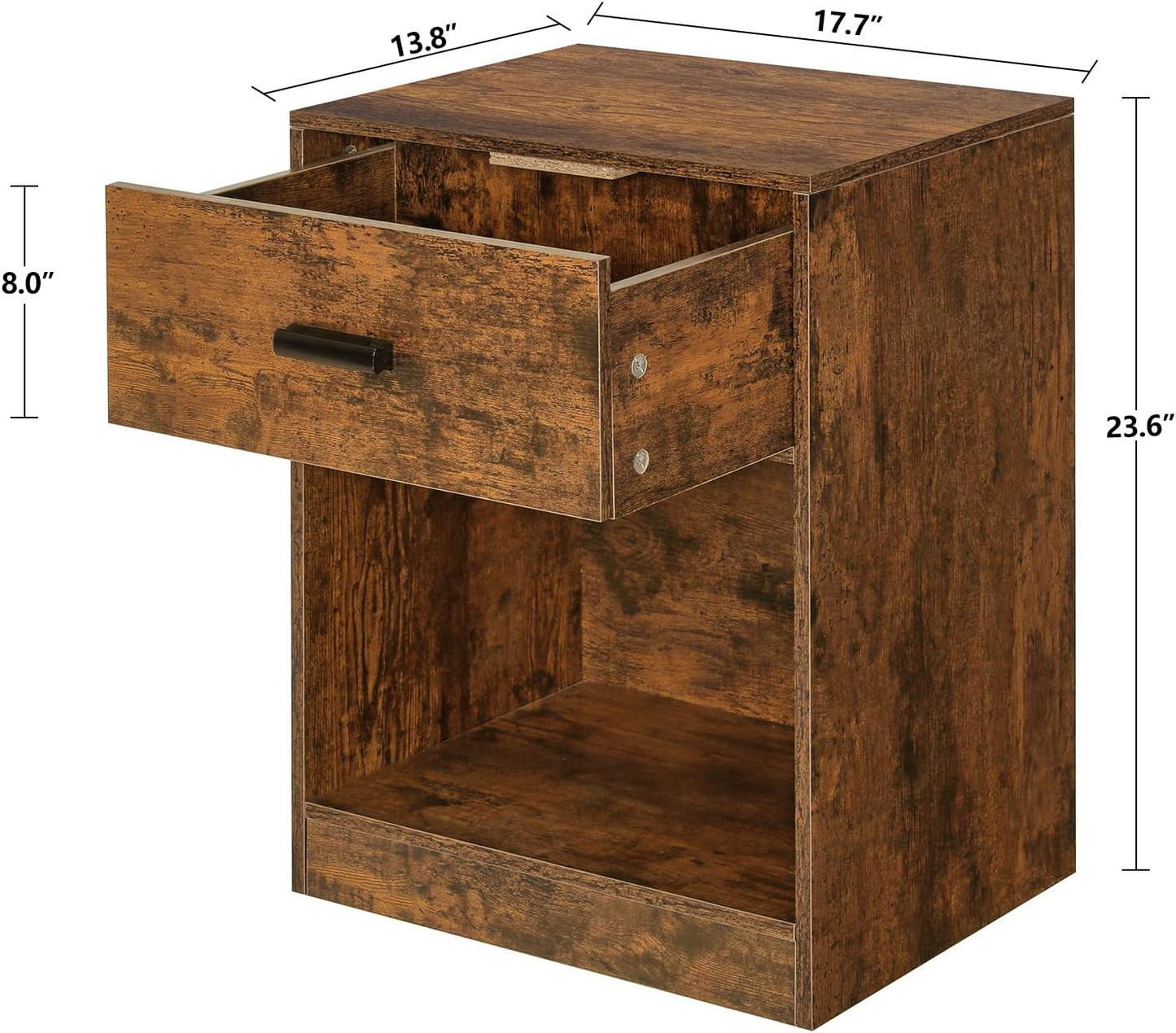 Brand New Nightstand 2-piece set with Drawer & Storage rack, nightstand,Country Brown, -$90/set(2pcs)