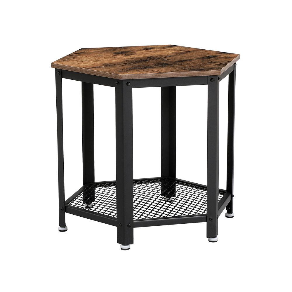 Brand New Side Table,industrial End Table, Bedside Tablein Living Room Ofhce, Stable Metal Frame and Mesh Shelf
