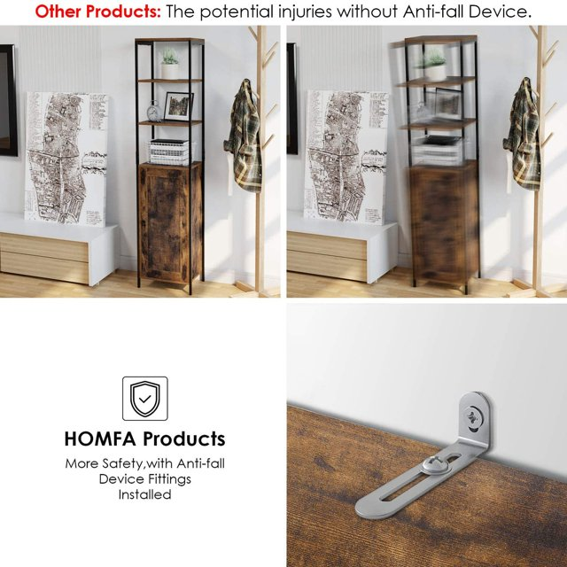Brand New Tall Slim Cabinet Linen Tower, 5-tier Free Standing Storage Shelf Organizer Unit, -$70 each