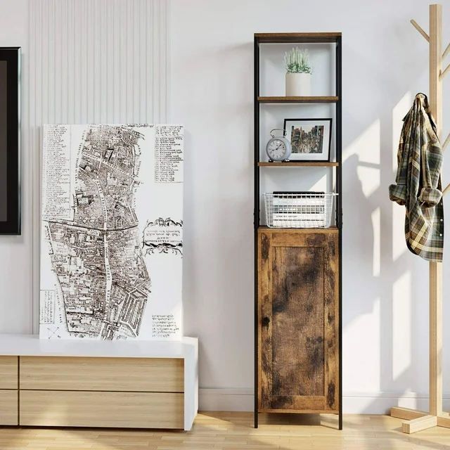 Brand New Tall Slim Cabinet Linen Tower, 5-tier Free Standing Storage Shelf Organizer Unit, -$70 each