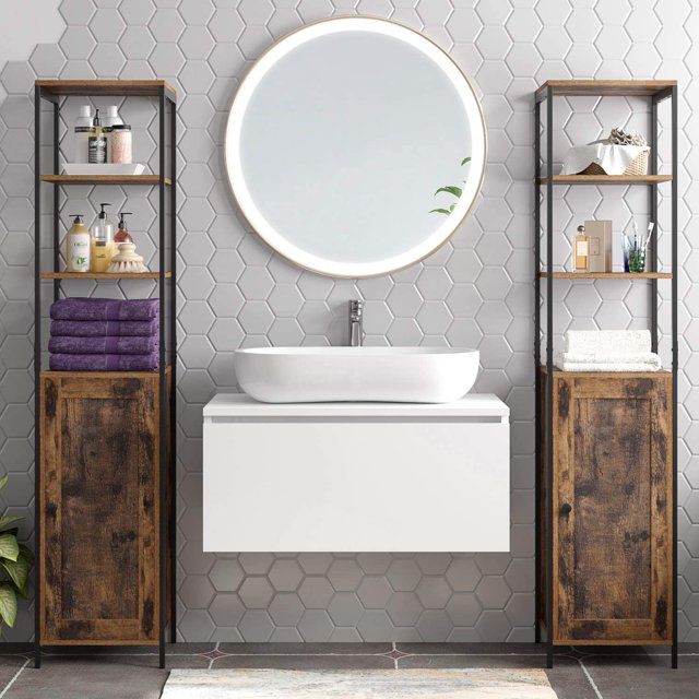 Brand New Tall Slim Cabinet Linen Tower, 5-tier Free Standing Storage Shelf Organizer Unit, -$70 each