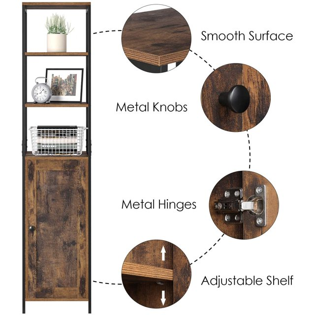 Brand New Tall Slim Cabinet Linen Tower, 5-tier Free Standing Storage Shelf Organizer Unit, -$70 each