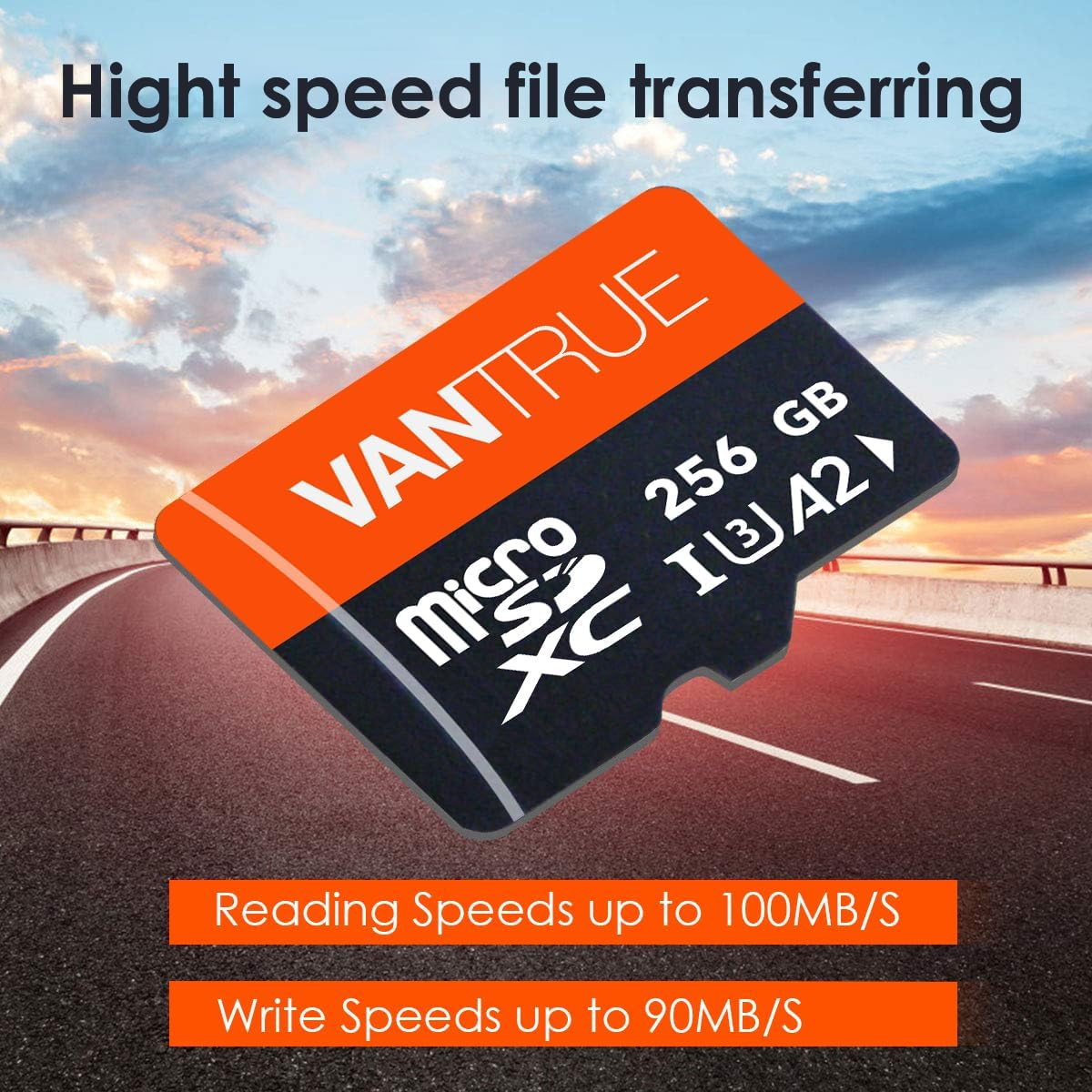 BNIB-Vantrue 256GB microSDXC Card, USH-I U3 Memory Card with Adapter Meet 4k UHD Video Recording -$55