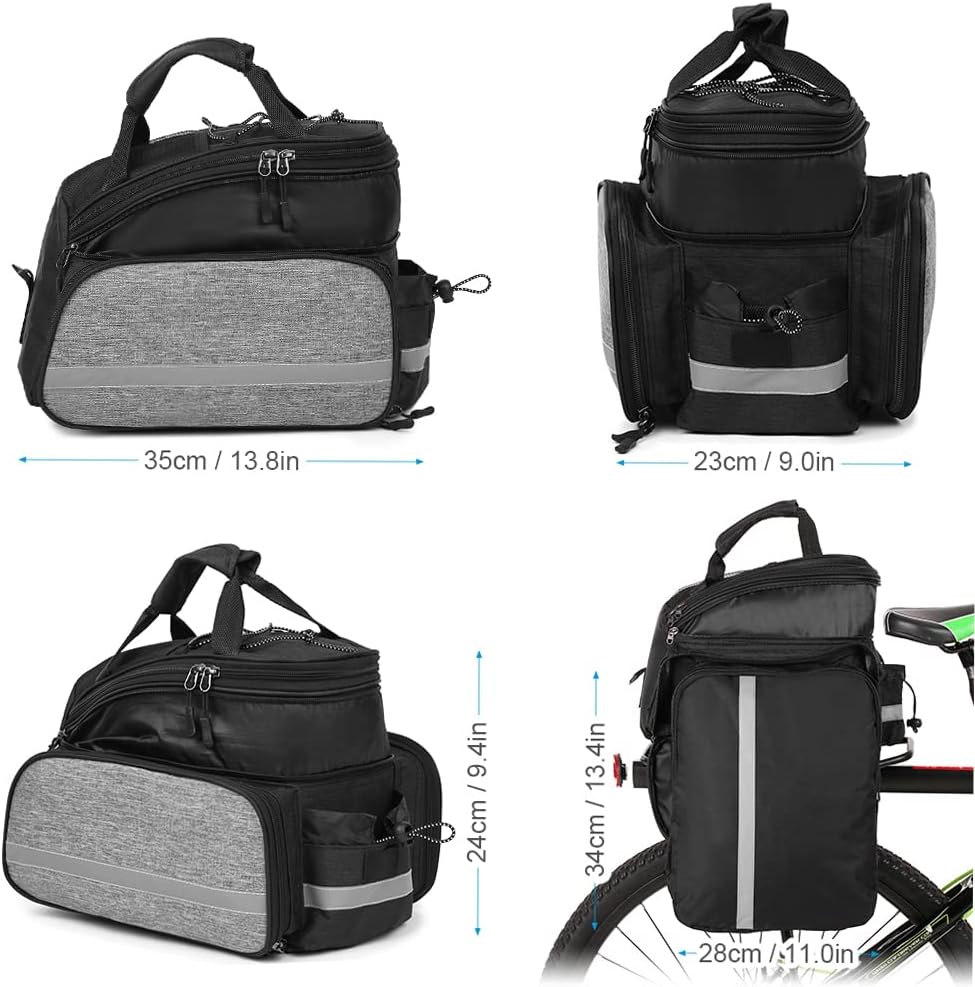 Brand New-Bike Pannier, Bicycle Rear Seat Bag Multifunction Expandable Waterproof