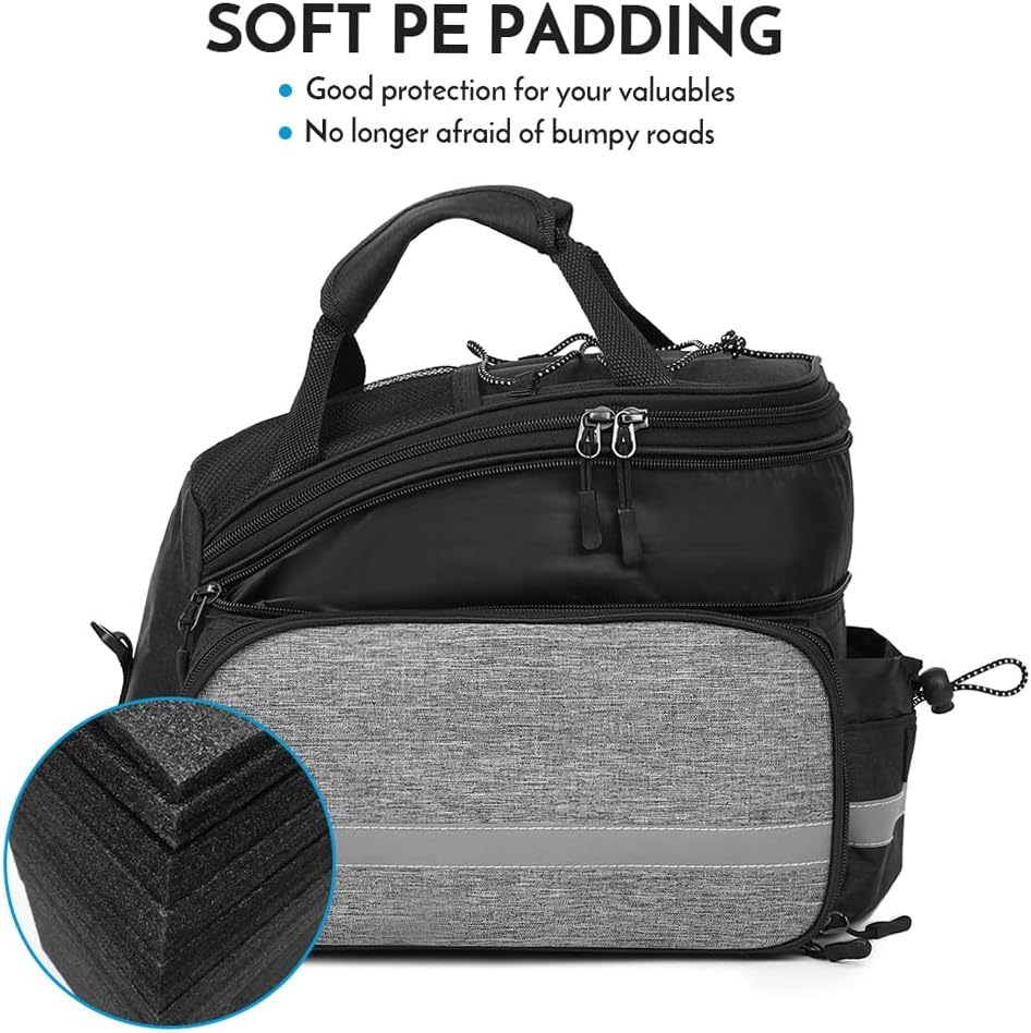 Brand New-Bike Pannier, Bicycle Rear Seat Bag Multifunction Expandable Waterproof